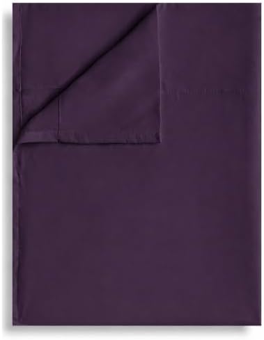 Full Flat Sheet Only, 1 Pack Top Bed Sheets, Soft Breathable Brushed Microfiber Color-Coded Label Threads, (81"x96",Dark Purple) by Culve