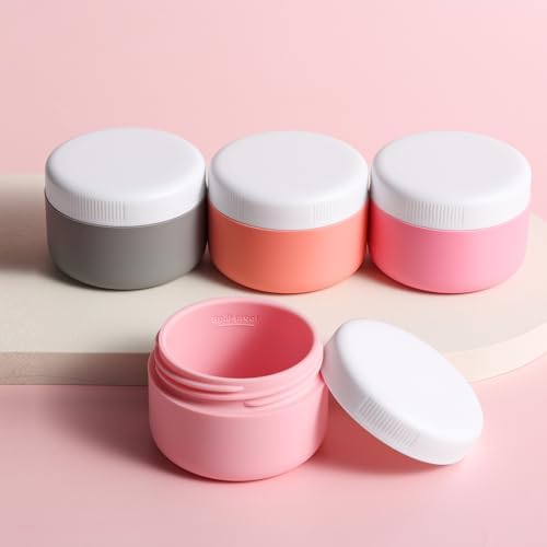kuangre Travel Containers for Toiletries, Silicone Cream Jars BPA-Free, Leak-proof 2oz Travel Size Containers, Portable Size Silicone Jars with Lid for Cosmetic Face Hand Body Cream (4 Pack) - Image 6