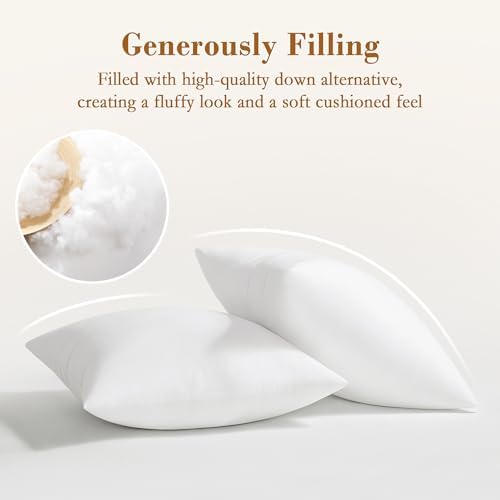 puredown® 16x16 Throw Pillow Inserts, 2 Pack Fluffy Pillow Inserts Form Sham Stuffer, Square Decorative Throw Pillows for Couch, Sofa, Bed and Home Decor - Image 2