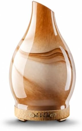 Glass Essential Oil Diffuser for Home, 120ML, 7 Color Lights by JOYOLO