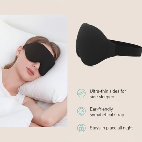 Sleep Mask for Side Sleeper, 3D Complete Light Blocking Sleeping Eye Mask - Image 7