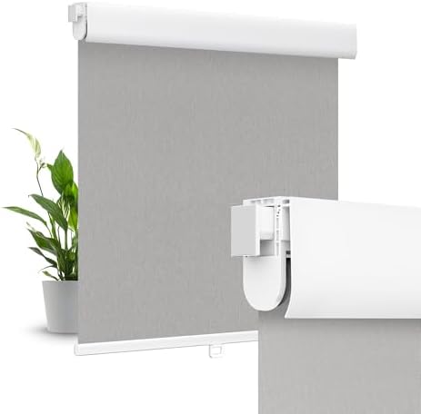 Allesin zen No Drill No Tools Blackout Roller Shades for Windows, (Gray 35 x 72), Renter-Friendly, UV Protection, no-Drill Pull-Down Blinds for Home, Bedroom, Office, Living Room by allesinZEN