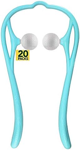Mount Plus M1212 Shiatsu Neck Massager for Neck and Shoulder with Deep Tissue Trigger Point Manual Self Muscle Massage for Muscle Pain Relief (Simulates Massage Therapist Hands) (20 Pack Blue) by MountPlusForHealthcareHomeOffice