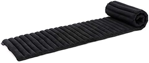 Leewadee - Foldable Floor Mattress - Japanese Roll Up Futon -Trifold Tatami Mat- Guest Floor Bed - Camping Mattress - Thai Massage Mat, Kapok Filled, 75 x 20 inches, Black by Leewadee