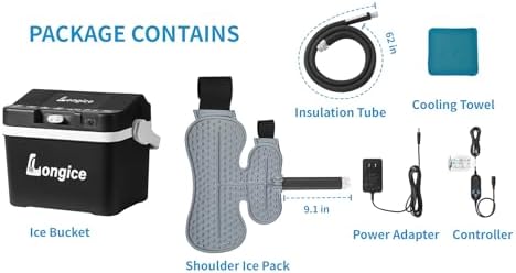 Longice Ice Therapy Machine for Shoulder,Cold Therapy Unit with Programmable Timer,Cold Therapy System with Shoulder Ice Pack,Ice Therapy Machine for Shoulder After Surgery (Black) - Image 6