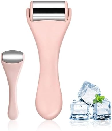 Ice Roller for Face & Eye, Facial Roller and Eye Massager Roller, Ice Roller for Body, Face, Tighten Pores, Migraine Relief Pain Relief Eye Puffiness Relief for Women - Face and Eye Roller 2PCS (Pink. by LAIKME