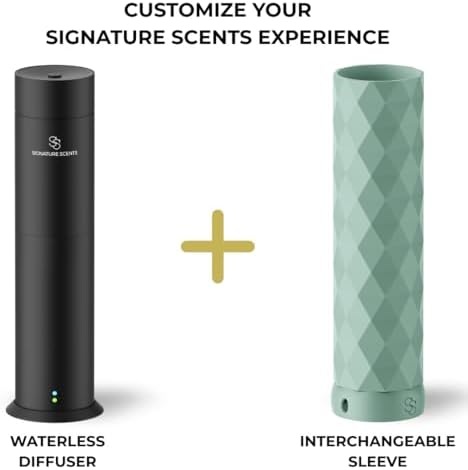 Waterless Essential Oil Hotel Scent Diffuser - Cold Air Diffuser - Covers 1000 sq. ft. - Waterless Diffuser for Home, Office & Hotel (Black + Interchangeable Sleeve) (Black + Mint Green Sleeve) - Image 2