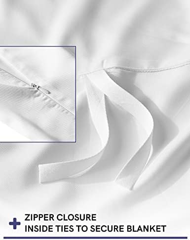 YnM Exclusive Cooling Duvet Cover for Weighted Blankets with 16 Strings (White, 48"x72") - Image 3