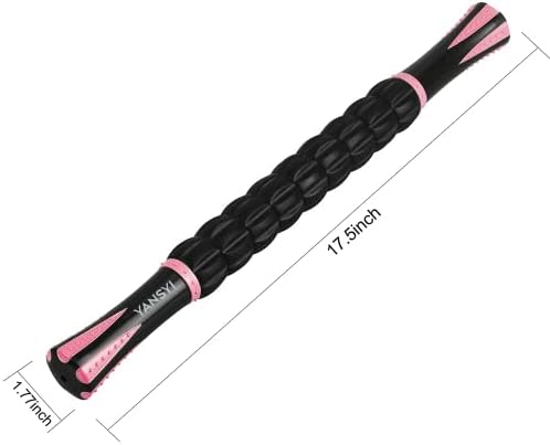 YANSYI Professional 9-Roller Deep Tissue Massage Stick - Portable Muscle Recovery Roller for Athletes, Relieves Post-Workout Soreness & Leg/Back Pain - Portable Physio Tool (Pink) - Image 2