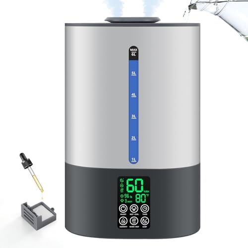 Coolfiqu 6L Warm & Cool Mist Humidifiers for Bedroom,Large Room,Plants by Coolfiqu
