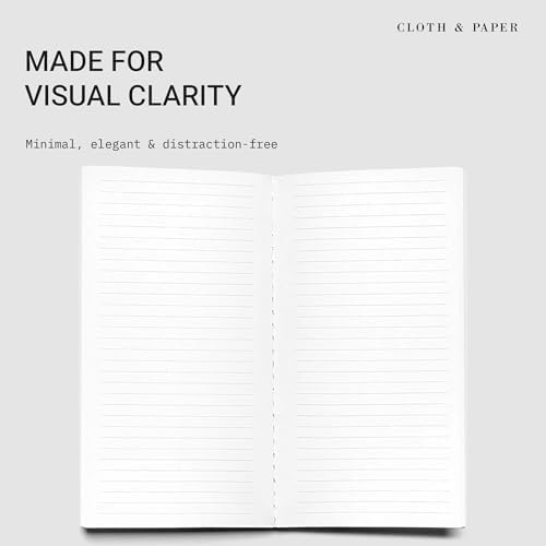Cloth & Paper Travel Notebook | Lined Notes – Ash | Pocket Plus Lined Journal 3.2" x 6" | Writing Notebook, Journaling, Lists, Planning, Study Notes & Organized Writing – Soft Touch Cover - Image 2