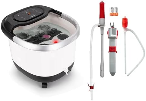 Luxury All in One Foot Spa & Pump - Motorized and Heated Massager - Enjoy The Same Foot Spa at Home Heat, Bubble Jets, Pedicure Stone, Motorized Massage Roller to Relieve Feet Stress by LITEDELIGHT