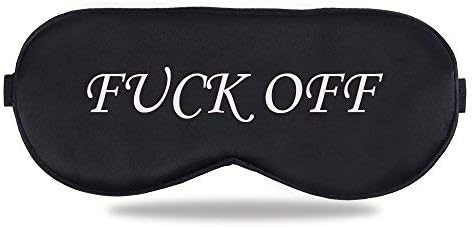Sleep Eye Mask for Men Women, Night Sleep Mask, Block Out Light, Soft Comfort Eye Shade Cover for Travel Office Home Blindfold with Adjustable Strap Black (Off White) by Unknown