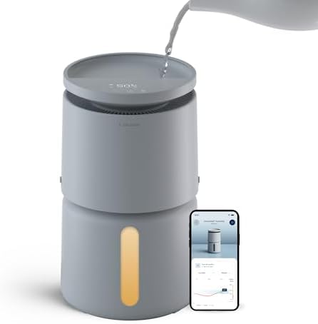 BLUEAIR Room Humidifier - DreamWell - 72Hr Top-Fill Mist-Free InvisibleMist Technology Aroma Stone for Essential Oils and Soothing Mood Lighting - Quiet Operation for Bedroom and Home Use, Grey by Unknown