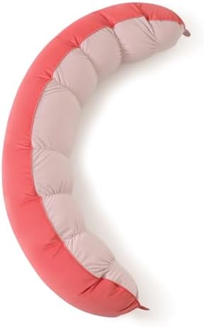 Peallow(Pat. Pend) – Long Round Body Pillow for Adults, Bolster Pillow for Sleeping, Soft and Supportive Pillow for Sleeping & Lumbar Support(Coral Peach,59") by Ailuteie
