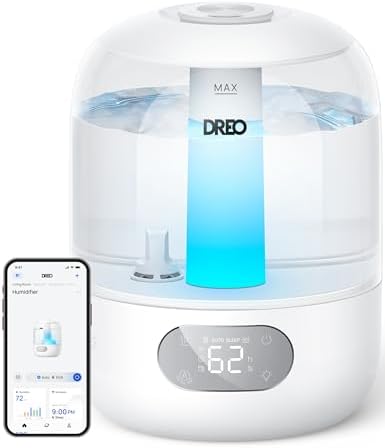 DREO 3L Smart Humidifiers for Bedroom, 30H Runtime, 26 dB Quiet, Top Fill by Unknown
