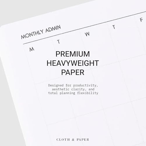 Cloth & Paper Travel Notebook | Monthly Admin – Lagoon | Pocket Plus Monthly Planner Notebook 3.2" x 6" | Calendar Planner with Monthly Layout for Tasks, Notes & Important Dates – Soft Touch Cover - Image 4
