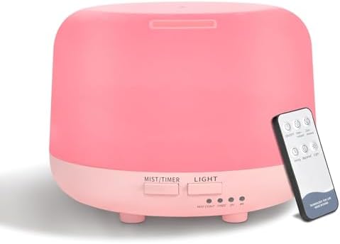 Marchred 300ML Aromatherapy Essential Oil Diffuser with Remote Control, 7 LED Color Changing Light, for Bedroom Home Large Room by Marchred