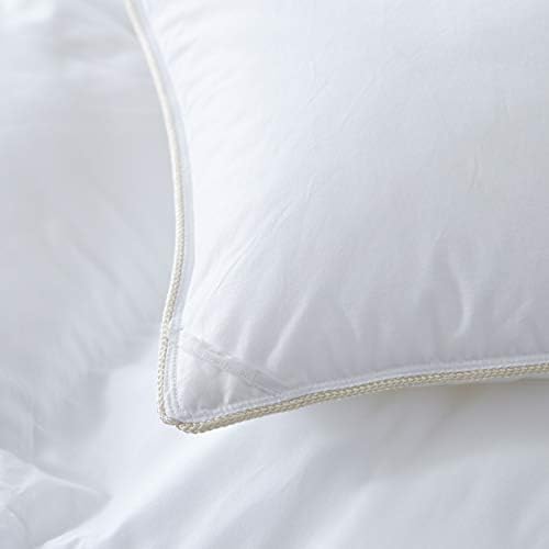 Luxurious All-Season Goose Down Feather Fiber Comforter Queen Size Duvet Insert, Premium White Solid Plain Design, Premium Baffle Box, 100% Egyptian Cotton, 70 oz Fill Weight - Image 5