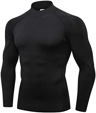 SPVISE Men's Compression Shirts Long Sleeve Mock Turtleneck Workout Tops by SPVISE