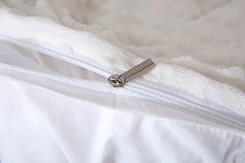 F.Y.Dreams Weighted Blanket Duvet Cover 60x80 inches with 8 Ties,Zipper on Long Side/Cotton&Minky Dot, Off-White/Just Duvet Cover - Image 4