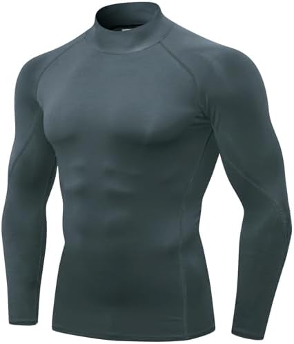 SPVISE Men's Compression Shirts Long Sleeve Mock Turtleneck Workout Tops by SPVISE