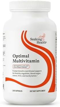Seeking Health Optimal Multivitamin, Active B Vitamins and L-5-MTHF, Riboflavin, B6, Bioavailable Folate and B12, CoQ10, Methylation Support, Vegetarian (240 Capsules) by SeekingHealth