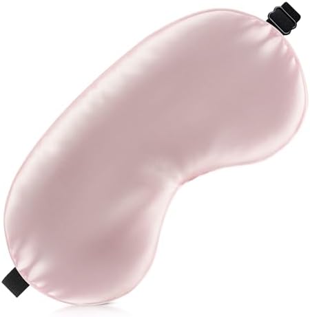 Sleep Mask Silk Eye Mask for Men Sleeping Mask, Adjustable Elastic Strap for Night Shading Sleep Mask, Soft and Comfortable for Both Men and Women (Pink, 2 Packs) by Unknown