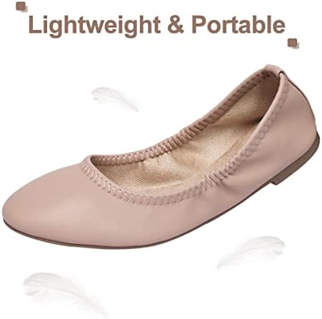 LM Women's Ballet Flats Round Toe Slip On Flats Shoes Casual Dress Shoes Foldable Portable Travel Ballet Flat - Image 3