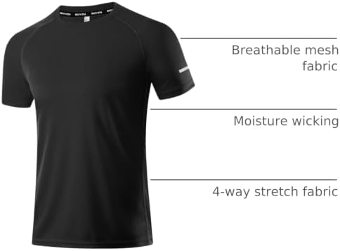 Boyzn 1, 3, 5 or 7 Pack Men's Workout Running Shirts, Dry Fit Moisture Wicking T-Shirt, Gym Athletic Short Sleeve Tee Shirts - Image 4