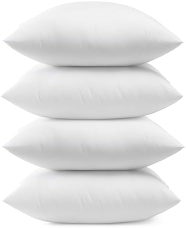 puredown® 12x20 Pillow Inserts, Pack of 4, Fluffy Soft Lumbar Pillows Filled with Plump Stuffer, Rectangle Decorative Pillows for Couch, Sofa, Bed and Home Decor by Puredown