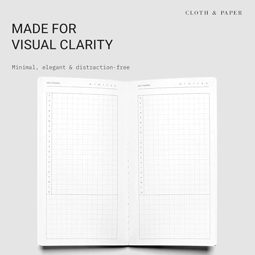 Cloth & Paper Travel Notebook | Daily Planner Agenda – Aspen | Pocket Plus Planner Notebook 3.2" x 6" | Productivity Planner with Hourly Schedule Layout for Planning & Time Blocking – Soft Touch Cover - Image 2