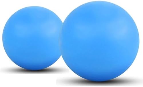 WOVTE 2 Pack Massage Lacrosse Balls for Sore Muscles, Shoulders, Neck, Back, Foot, Body, Deep Tissue, Myofascial Release, Trigger Point Therapy, Muscle Knots and Yoga Therapy (Blue) by WOVTE