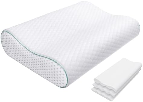 Releep Ergonomic Memory Foam Pillow - Orthopedic Cervical Support Pillow for Neck & Shoulder Pain Relief, Adjustable Contour Pillow for All Sleeping Positions, King Size by Releep