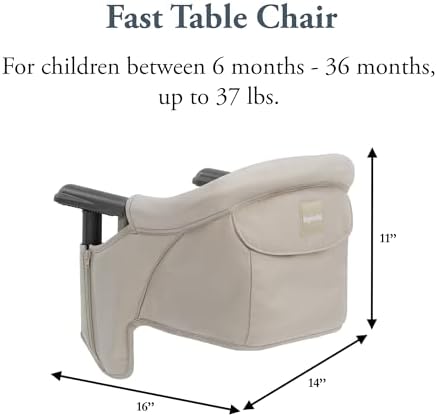 Inglesina Fast Table Chair, Cream - Portable Baby High Chair - for Babies & Toddlers up to 37 lbs - Collapsible Design - Fits Tables 0.8'' to 3.5'' Thick - Compact & Easy to Use - Travel Bag Included - Image 3