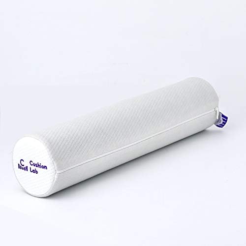 C CUSHION LAB Roll Pillow for Neck Relief - Extra Dense Memory Foam Round Cylinder Bolster for Cervical Support, Spondylosis, Neck Pain Relief, & Spine Lumbar Traction - Washable Cover & Travel Bag by CUSHIONLAB