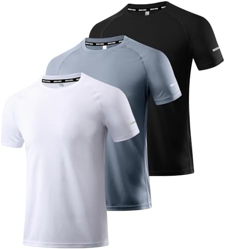 Boyzn 1, 3, 5 or 7 Pack Men's Workout Running Shirts, Dry Fit Moisture Wicking T-Shirt, Gym Athletic Short Sleeve Tee Shirts by Boyzn