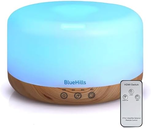 BlueHills 1000 ML Essential Oil Diffuser Premium Humidifier XL 1L Woodgrain by BlueHills