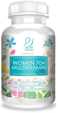 ACTIF Organic Multivitamin for Women Age 70+ with 20+ Advanced Factors and Omega-3, Non-GMO, Made in USA, 90 Count by ACTIF