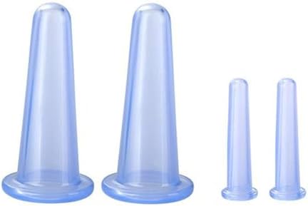 BWESOO 4Pcs Massage Cupping Set Silicone Mini Facial Cups Face Massager Helper Skin Care Neck Back Eyes Massaging Cup Safe to Use, Don't Worry About Burns Health Care Products (Blue) - Image 7
