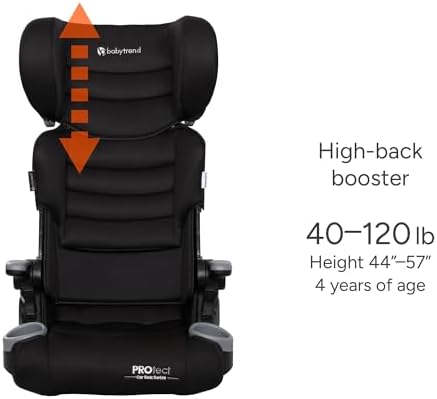 Baby Trend Protect 2-in-1 Folding Belt-Positioning Booster Seat, Midnight Black - Image 4