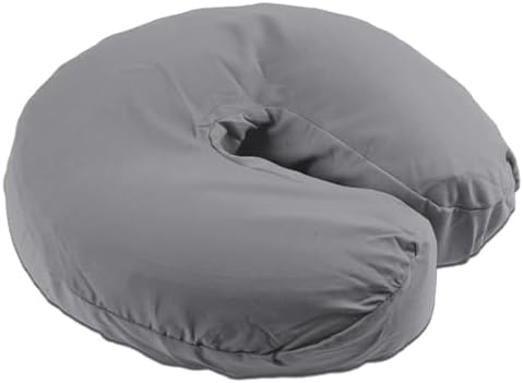 Body Linen Simplicity Poly Cotton Massage Face Cradle Covers - Clean, Crisp Fabric for Frequent Use and Washing, Colorfast and Latex-Free, Fits All Standard Massage Tables (5 Pack, Gray) by BodyLinen