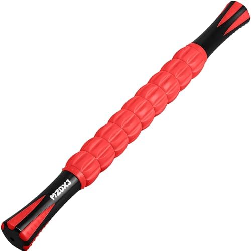 Muscle Roller & Massage Roller Stick for Athletes - Lymphatic Drainage Support, Relieves Muscle Soreness, Cramping & Tightness - Targets Legs, Arms, Back & Calves （Red Wheel） by Morepicksawait%E2%80%94godiscover
