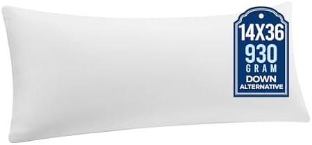puredown® 14x36 Pillow Insert, Fluffy Lumbar Pillows Filled with Plump Stuffer, Rectangle Decorative Pillows for Couch, Sofa, Bed and Home Decor, Pack of 1 by Puredown
