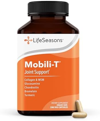 LifeSeasons Mobili-T - Joint Support Supplement - Reduces Aches & Discomforts - Increase Range of Motion - Rebuild Tissue & Cartilage - MSM Chondroitin Collagen Glucosamine & Turmeric - 208 Capsules by LifeSeasons