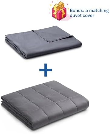 YnM Weighted Blanket,Heavy 100 Percent Oeko-Tex Certified Cotton Material(Dark Grey, 80''x87'' 30lbs), Two Persons(140~240lb) Sharing Use on Queen/King Bed | A Duvet Included - Image 5