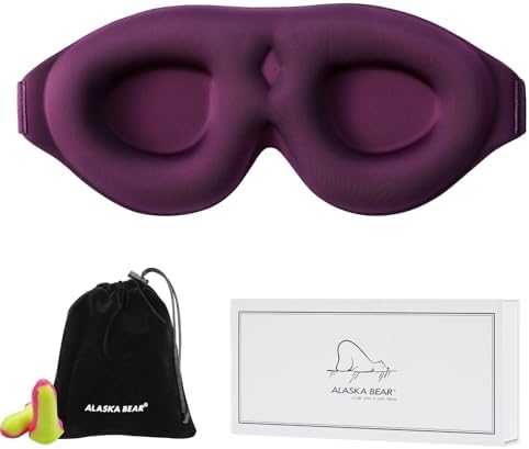 ALASKA BEAR Memory Foam Sleep Mask, Contoured 3D Eye Cups, Purple by ALASKABEAR