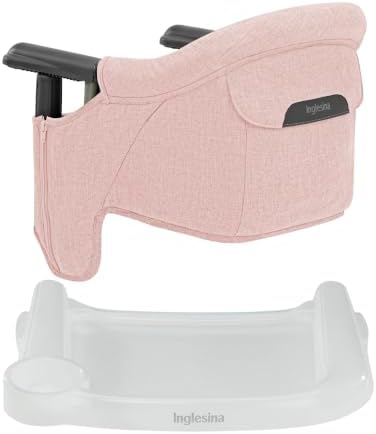 Inglesina Fast Table Chair - Powder Pink + Fast Dining Tray - Portable Baby High Chair for Babies & Toddlers up to 37 lbs - Fits Tables 0.8''-3.5'' Thick - Compact, Easy to Use - Travel Bag Included by Unknown