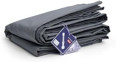YnM Cotton 3-Side Zipper Duvet Cover for Weighted Blankets | Easy on, Easy Off Dark Grey, 80"x87" by YNM