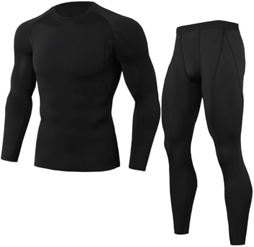 OEBLD Men's Workout Compression Clothes Long Sleeve Compression Shirts and Pants Thermal Base Layer Set by OEBLD